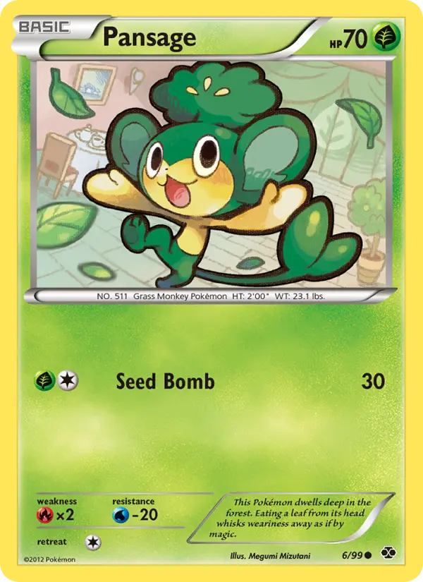Pansage Common Pokemon card #6 from Next Destinies