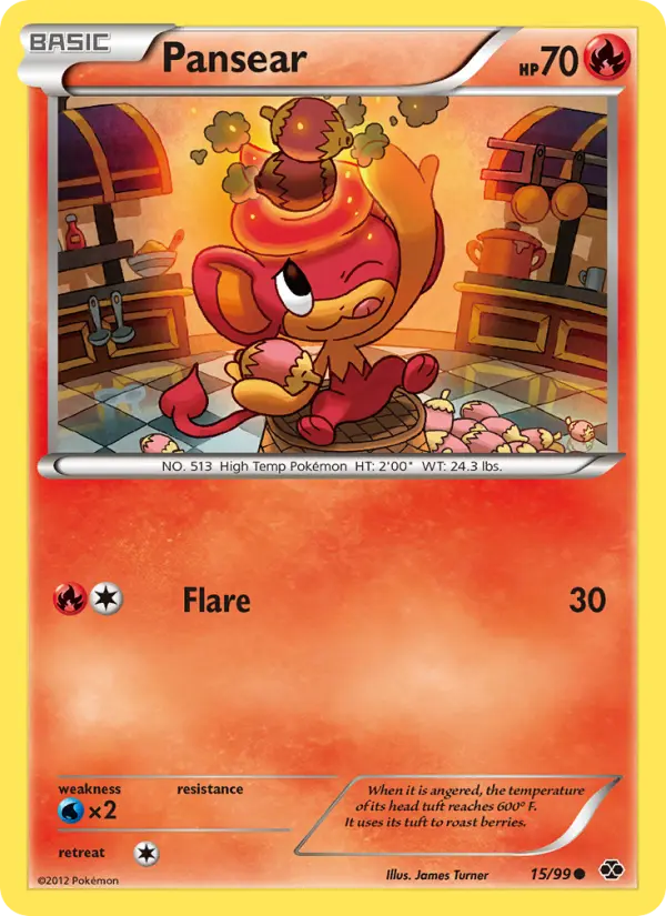 Pansear Common Pokemon card #15 from Next Destinies