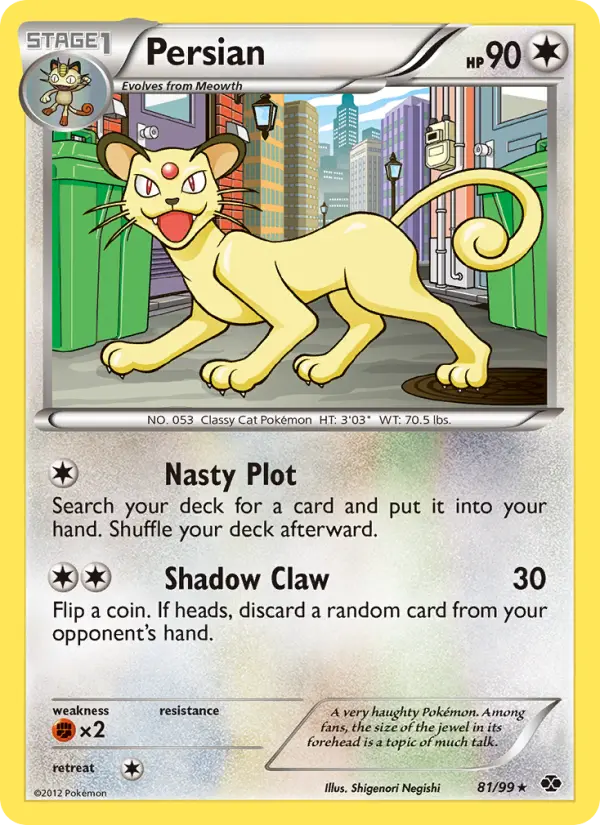 Persian Rare Pokemon card #81 from Next Destinies