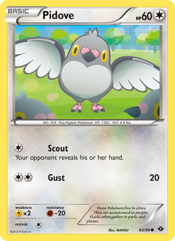 Pidove Common Pokemon card #83 from Next Destinies