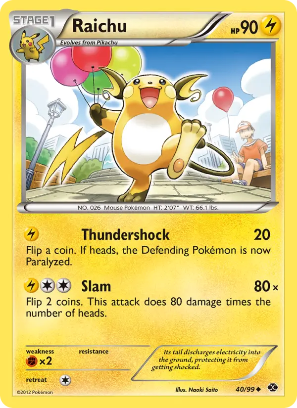 Raichu Uncommon Pokemon card #40 from Next Destinies