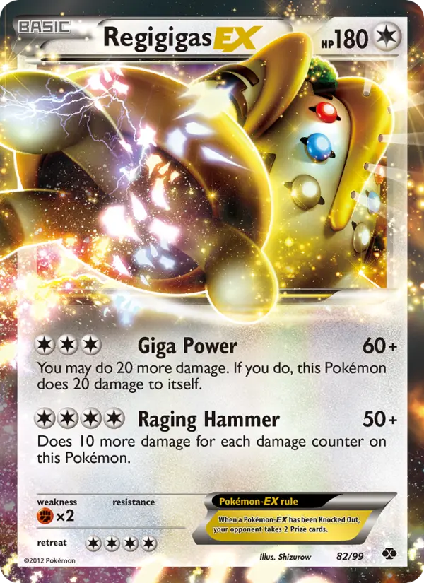 Regigigas-EX Rare Pokemon card #82 from Next Destinies