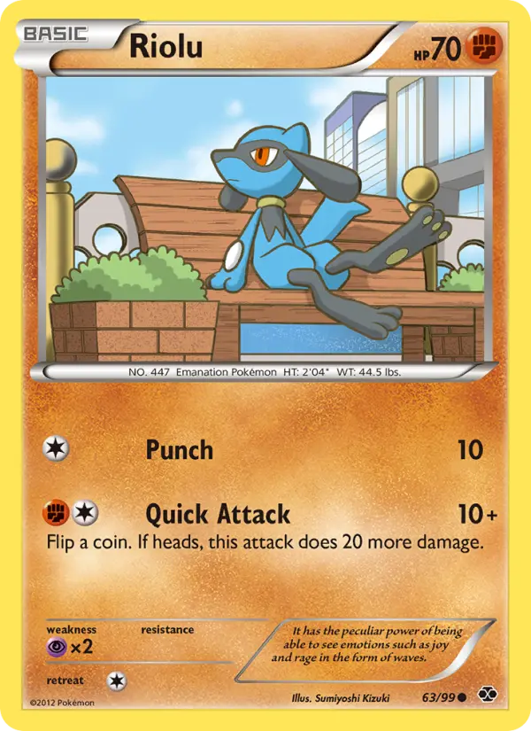 Riolu Common Pokemon card #63 from Next Destinies