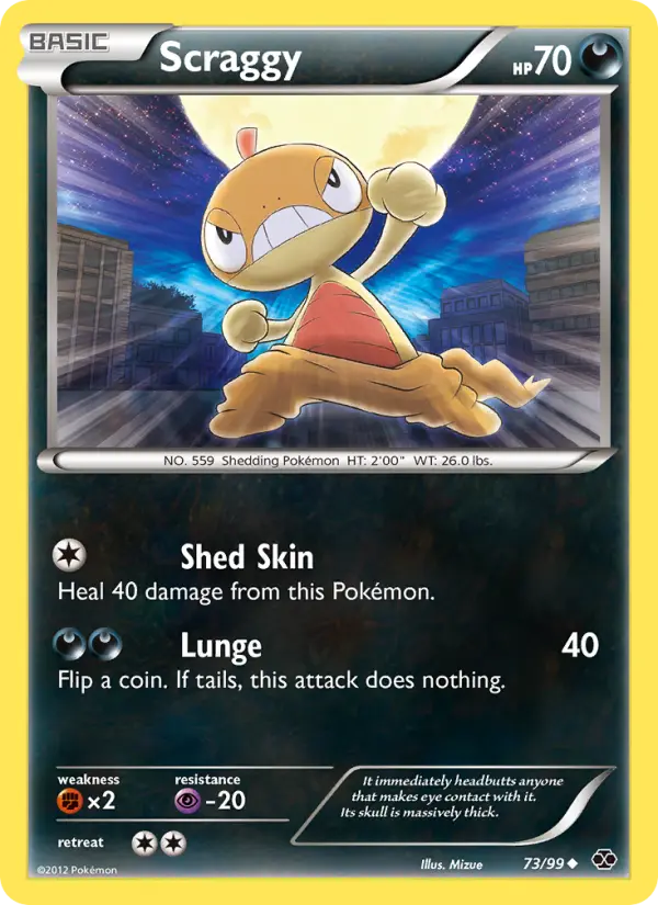 Scraggy Uncommon Pokemon card #73 from Next Destinies