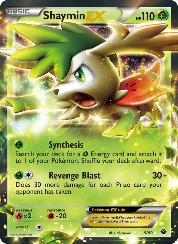 Shaymin-EX Rare Pokemon card #5 from Next Destinies