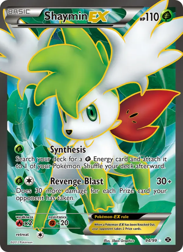 Shaymin-EX Ultra Rare Pokemon card #94 from Next Destinies