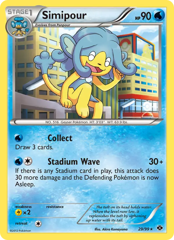 Simipour Rare Pokemon card #29 from Next Destinies