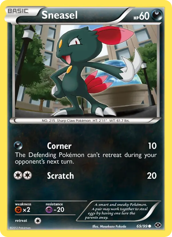 Sneasel Common Pokemon card #69 from Next Destinies