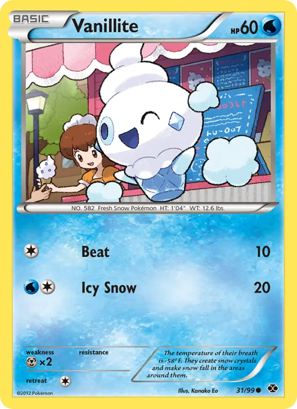 Vanillite Common Pokemon card #31 from Next Destinies
