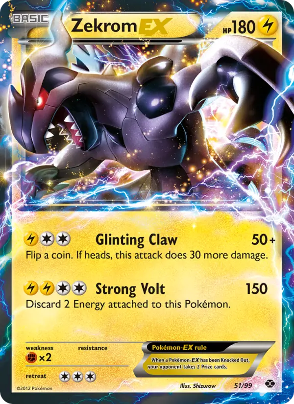 Zekrom-EX Rare Pokemon card #51 from Next Destinies
