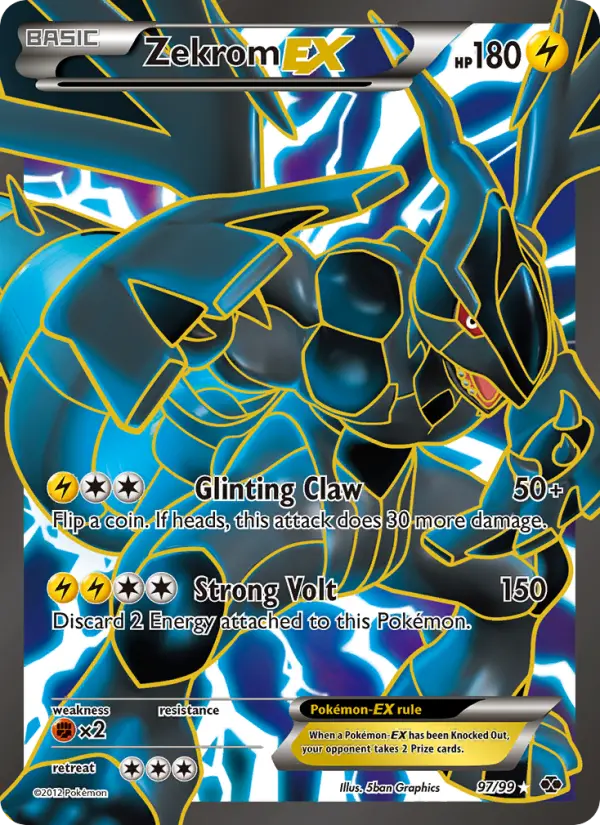 Zekrom-EX Ultra Rare Pokemon card #97 from Next Destinies