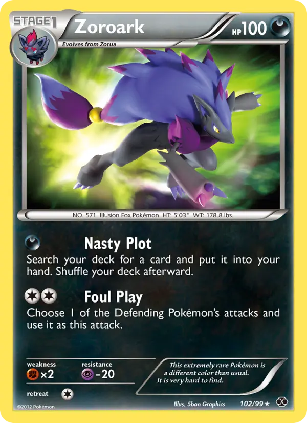 Zoroark Secret Rare Pokemon card #102 from Next Destinies