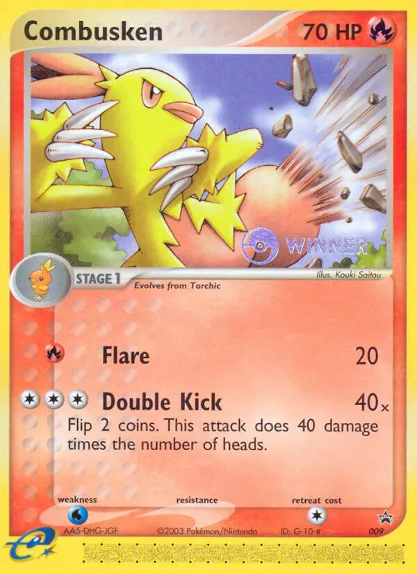 Combusken Common Pokemon card #9 from Nintendo Black Star Promos