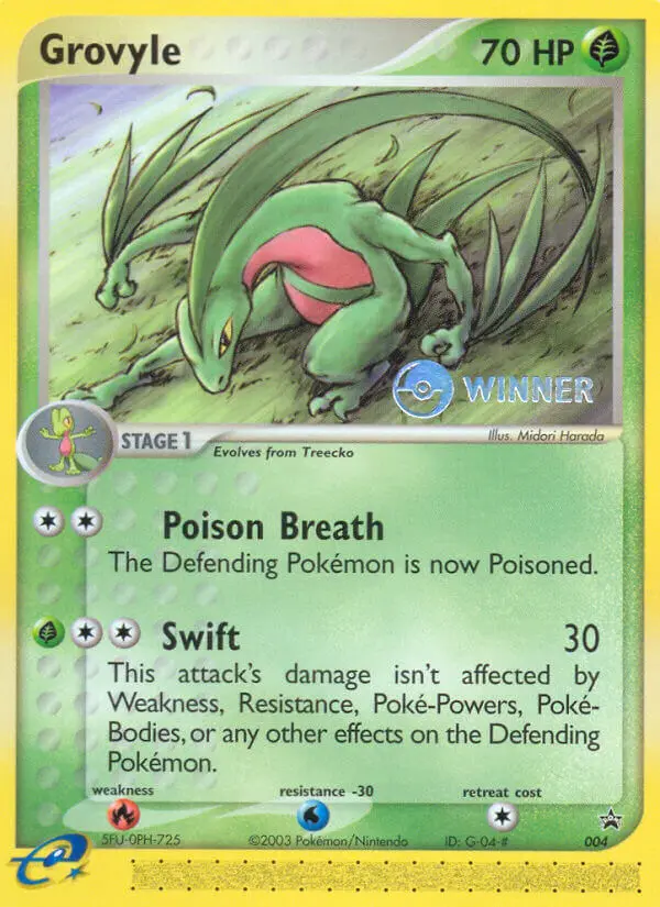 Grovyle Common Pokemon card #4 from Nintendo Black Star Promos