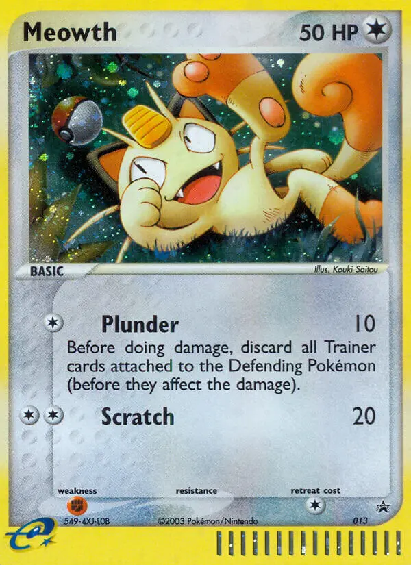 Meowth Common Pokemon card #13 from Nintendo Black Star Promos