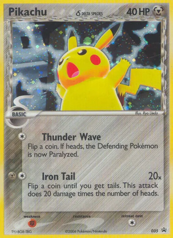 Pikachu δ Common Pokemon card #35 from Nintendo Black Star Promos