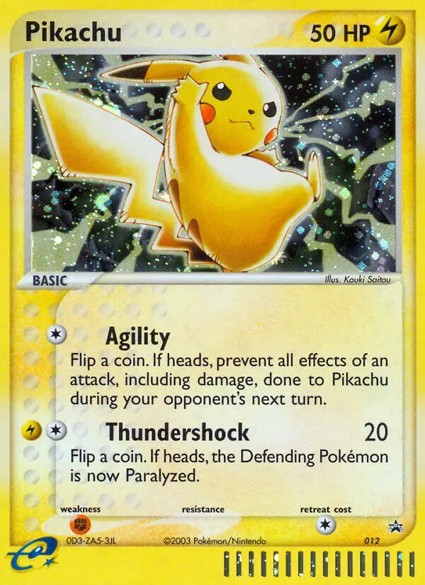 Pikachu Common Pokemon card #12 from Nintendo Black Star Promos