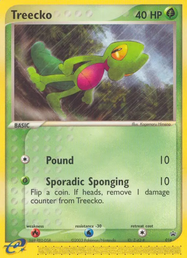 Treecko Common Pokemon card #16 from Nintendo Black Star Promos