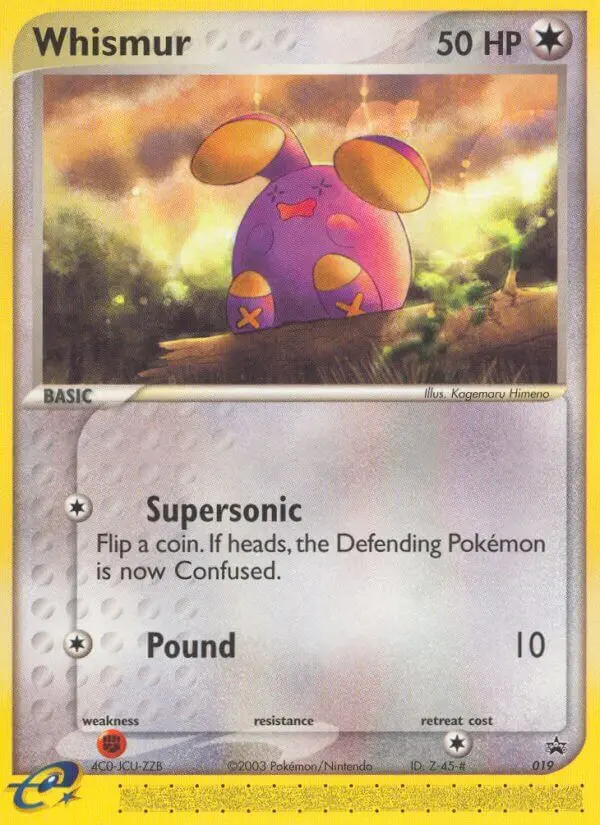 Whismur Common Pokemon card #19 from Nintendo Black Star Promos