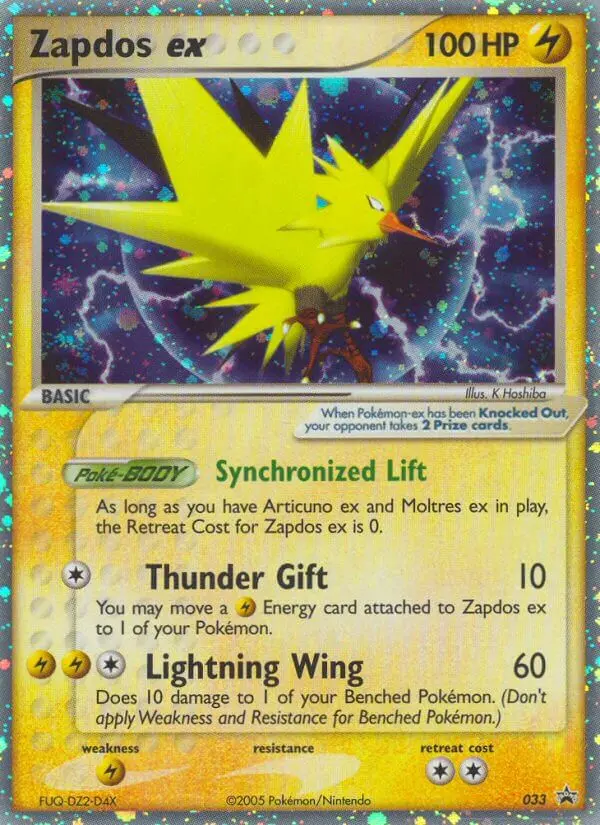 Zapdos ex Common Pokemon card #33 from Nintendo Black Star Promos