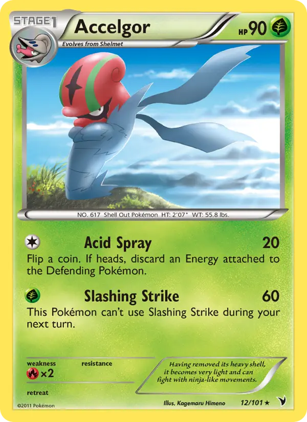 Accelgor Rare Pokemon card #12 from Noble Victories