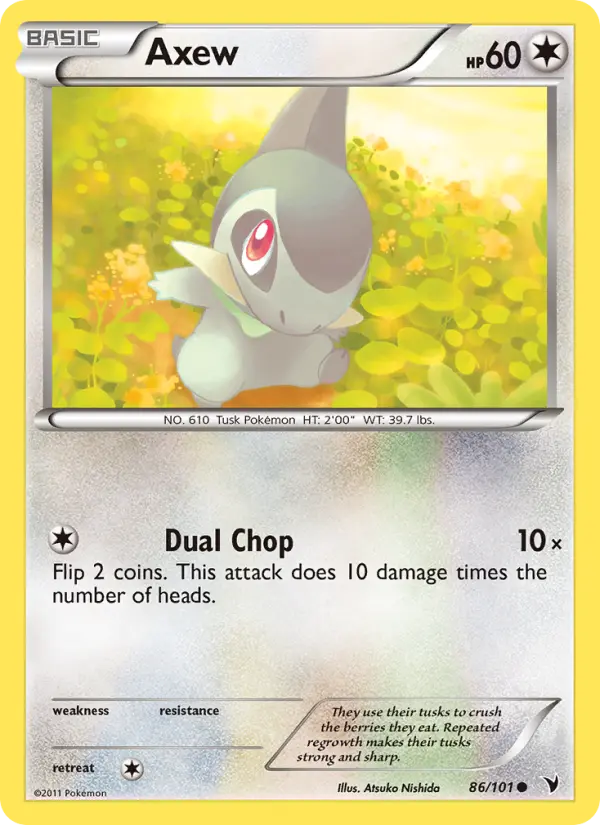 Axew Common Pokemon card #86 from Noble Victories