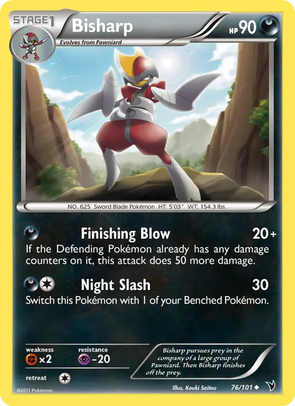 Bisharp Uncommon Pokemon card #76 from Noble Victories