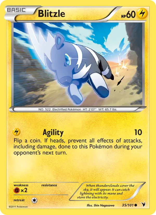 Blitzle Common Pokemon card #35 from Noble Victories