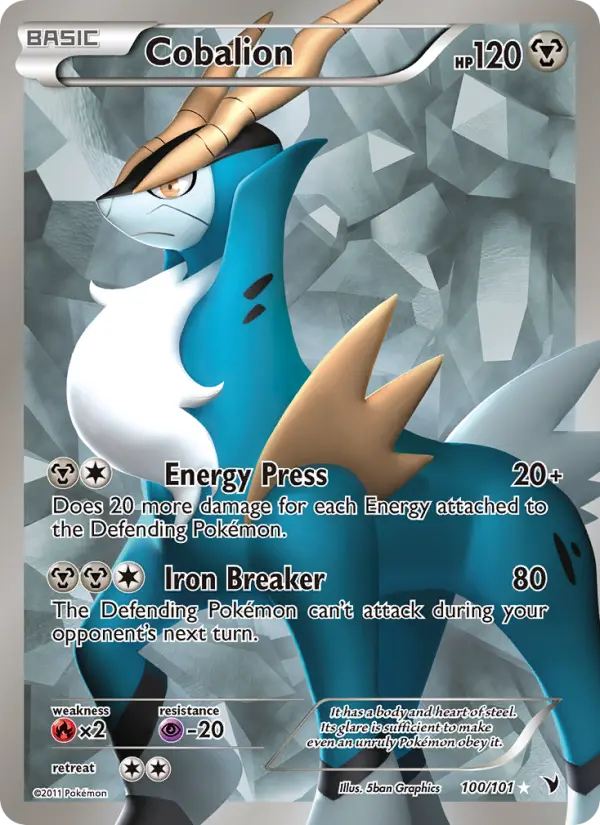 Cobalion Ultra Rare Pokemon card #100 from Noble Victories