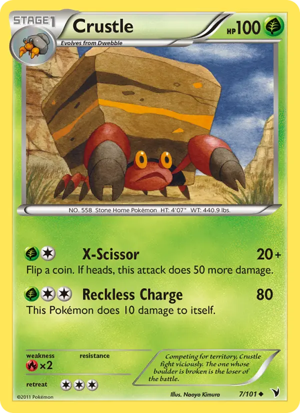 Crustle Uncommon Pokemon card #7 from Noble Victories
