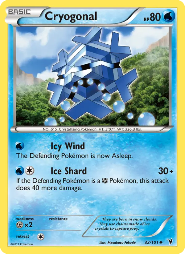 Cryogonal Uncommon Pokemon card #32 from Noble Victories