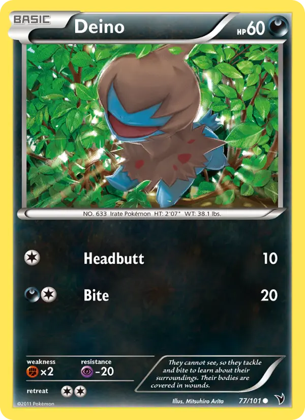 Deino Common Pokemon card #77 from Noble Victories