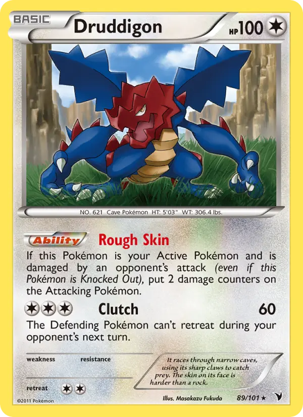 Druddigon Rare Pokemon card #89 from Noble Victories