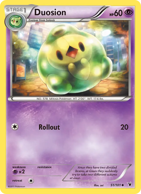 Duosion Uncommon Pokemon card #51 from Noble Victories