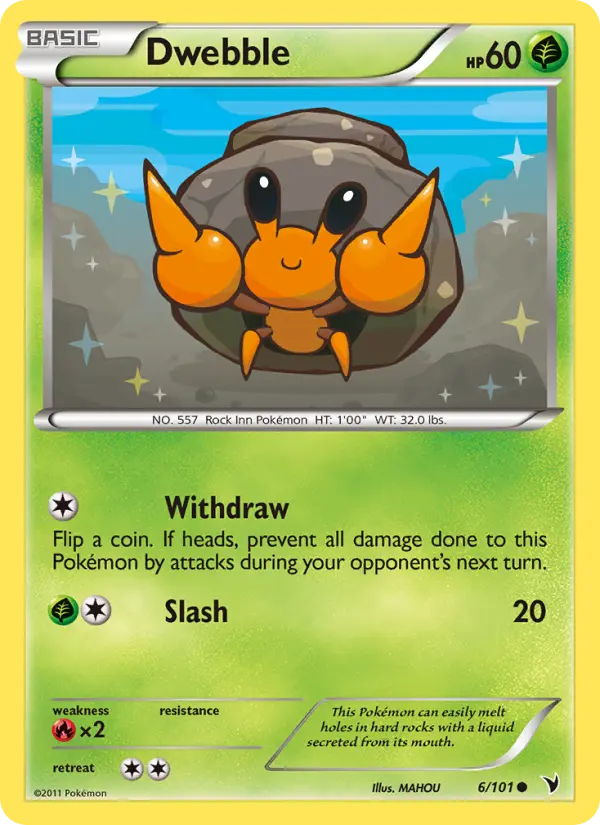 Dwebble Common Pokemon card #6 from Noble Victories