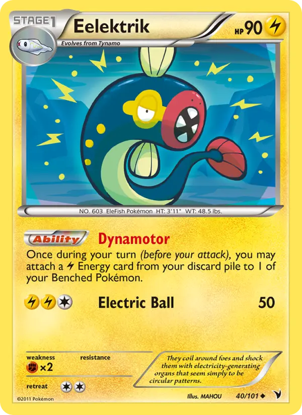 Eelektrik Uncommon Pokemon card #40 from Noble Victories