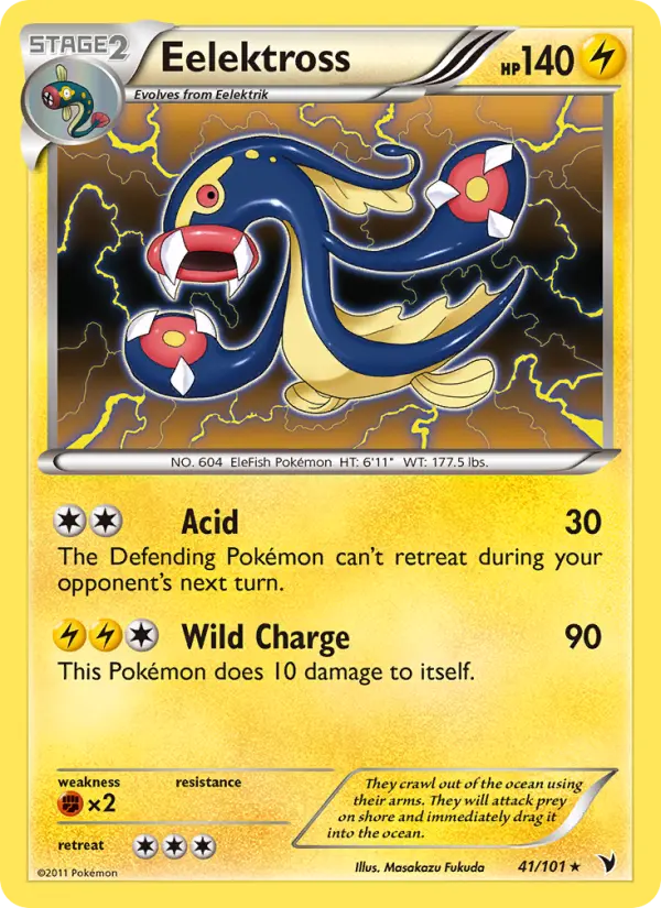 Eelektross Rare Pokemon card #41 from Noble Victories