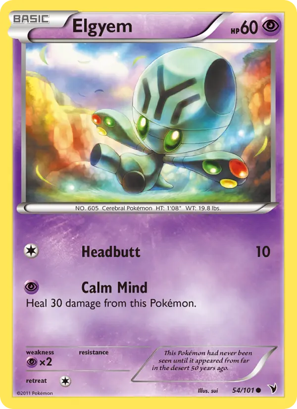 Elgyem Common Pokemon card #54 from Noble Victories