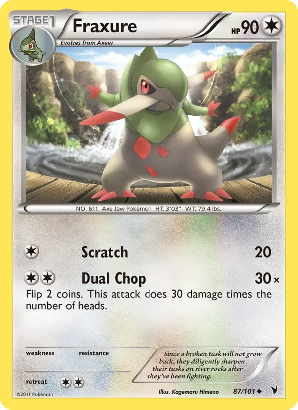 Fraxure Uncommon Pokemon card #87 from Noble Victories