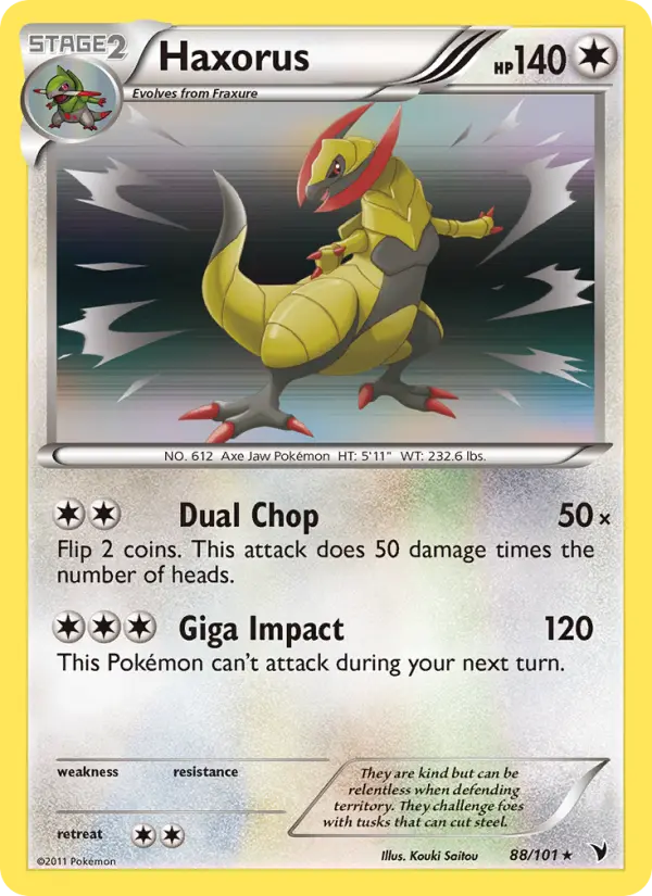 Haxorus Rare Pokemon card #88 from Noble Victories