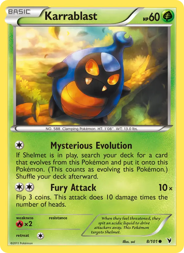 Karrablast Common Pokemon card #8 from Noble Victories