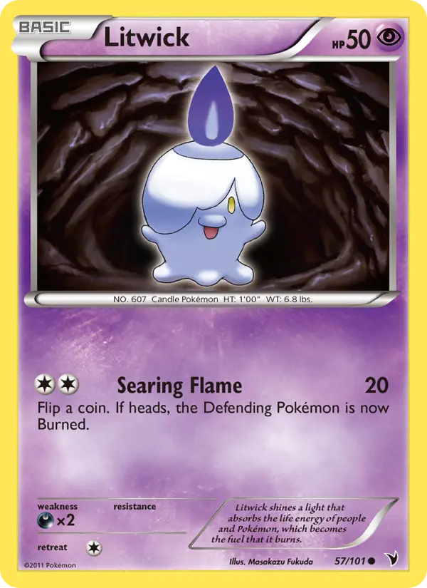 Litwick Common Pokemon card #57 from Noble Victories