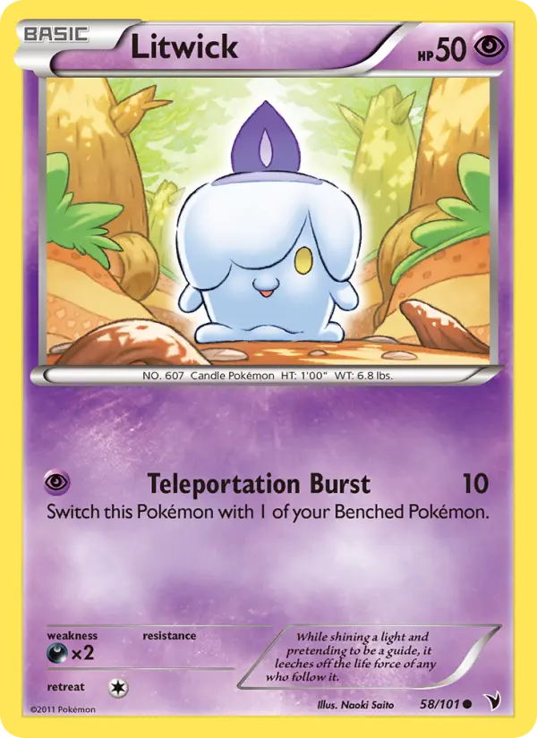Litwick Common Pokemon card #58 from Noble Victories