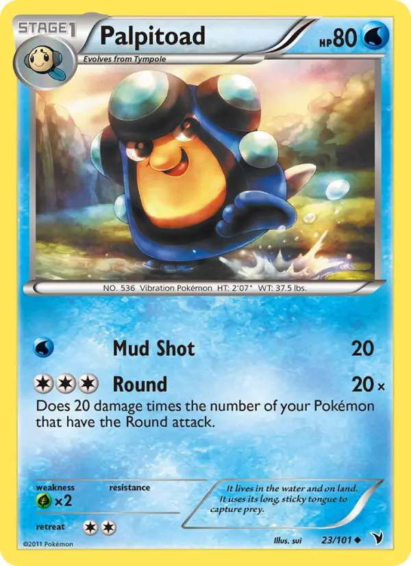 Palpitoad Uncommon Pokemon card #23 from Noble Victories