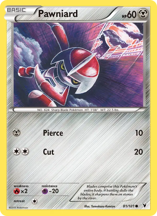 Pawniard Common Pokemon card #81 from Noble Victories