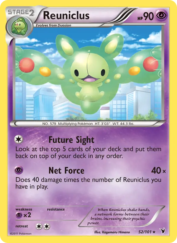 Reuniclus Rare Pokemon card #52 from Noble Victories