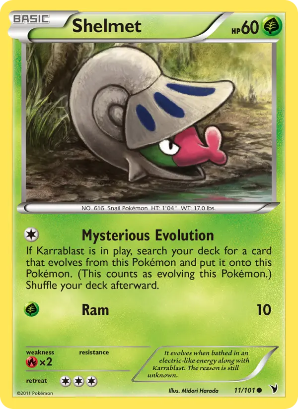 Shelmet Common Pokemon card #11 from Noble Victories
