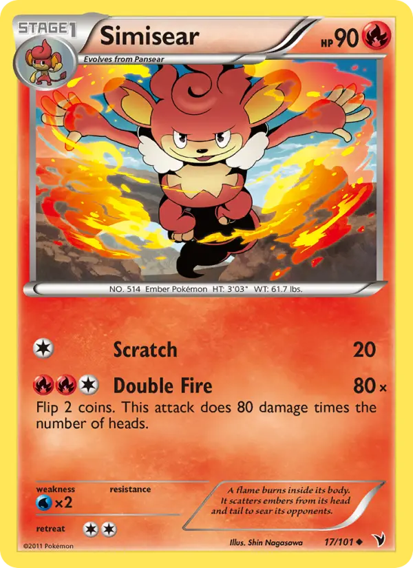 Simisear Uncommon Pokemon card #17 from Noble Victories