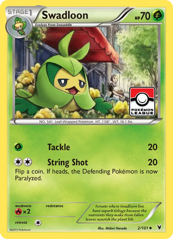 Swadloon Uncommon Pokemon card #2 from Noble Victories