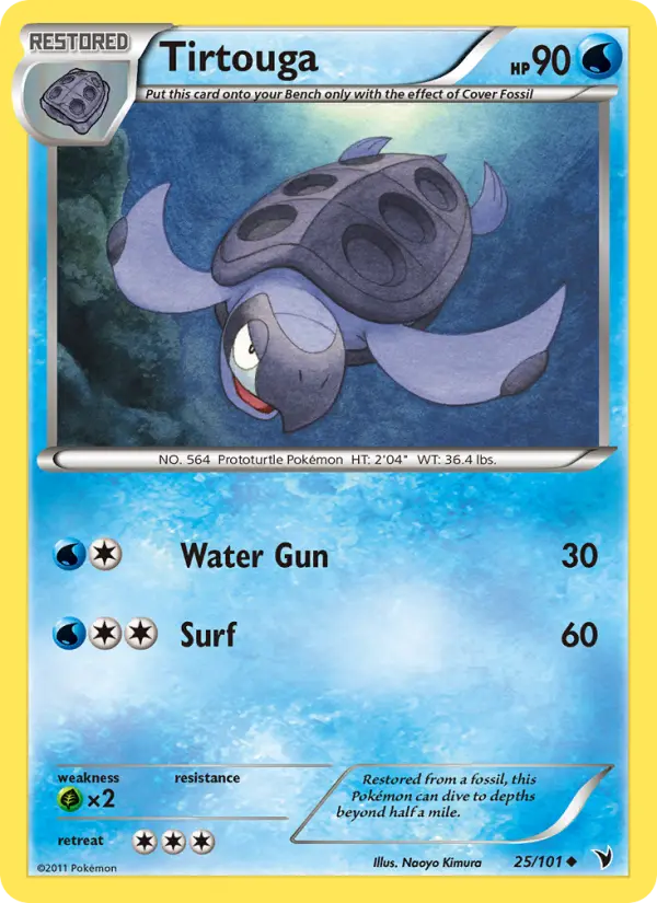 Tirtouga Uncommon Pokemon card #25 from Noble Victories